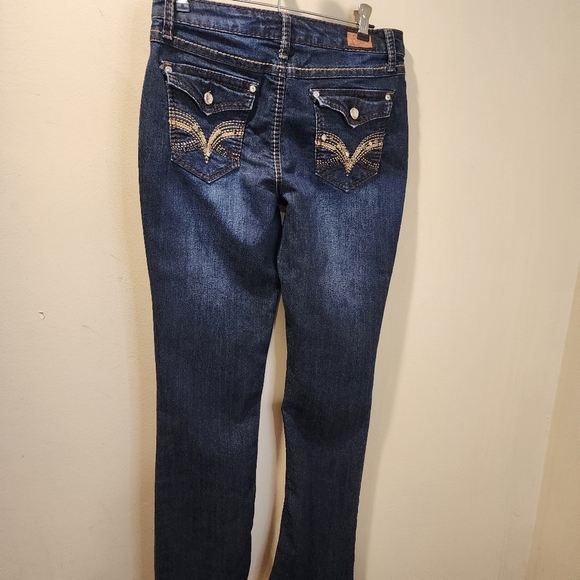 EARL JEANS Women Studded Washed blue Straight legs size 4 - Picture 9 of 11
